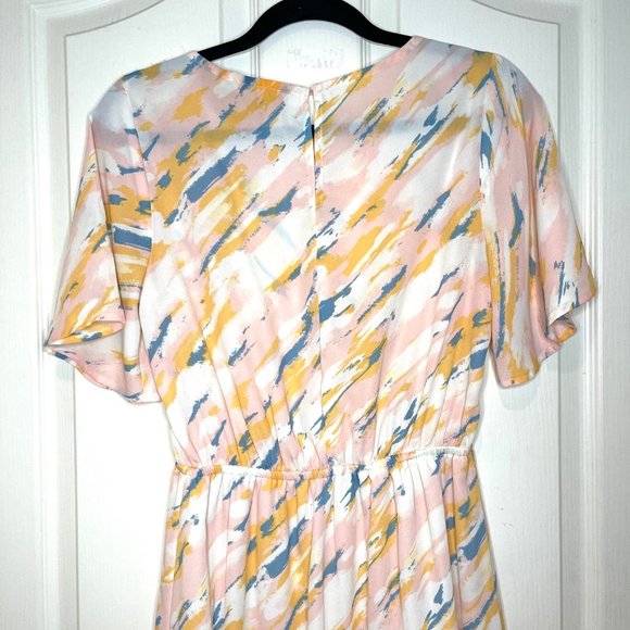 Lush Flutter Sleeve Ruffle Abstract Dress M - Picture 6 of 12